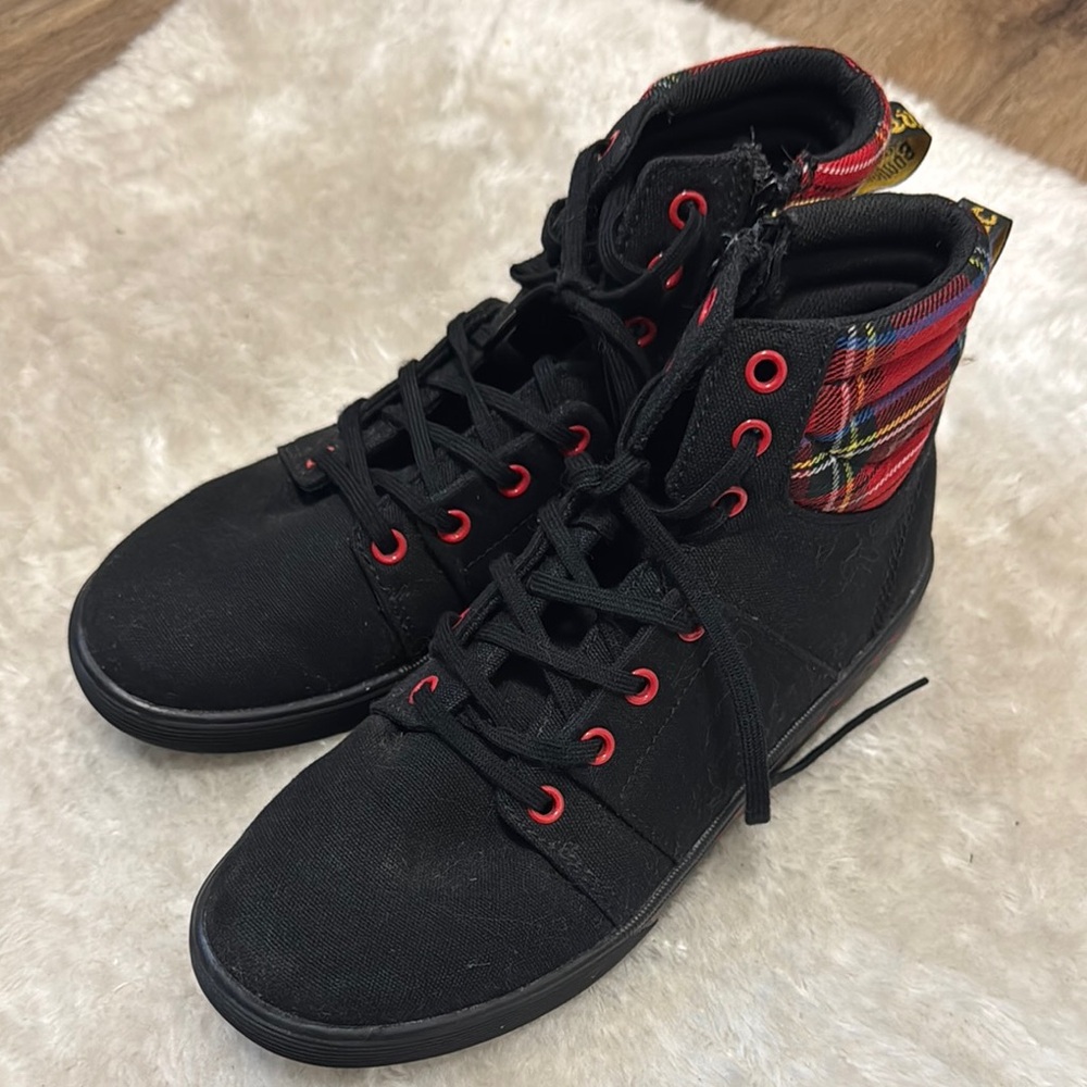 Doc marten Black High-Top Sneakers with Red